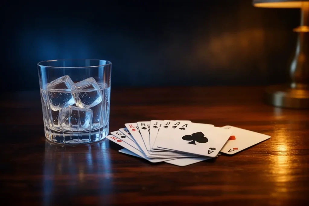 Ảnh minh hoạ ly nước và bài cho mục kinh nghiệm game bài SHBET